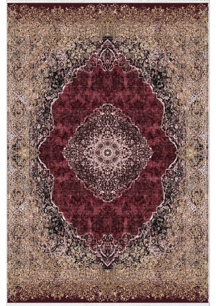 Salon Halısı Eskitme Kahverengi Bordo Kaydırmaz Kesme Yıkanabilir Ince Halı Tüysüz Kilim fiyatları