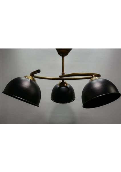 Modern 3XE27 Üçlü Siyah Başlık Metal Sarkıt Avize modelleri