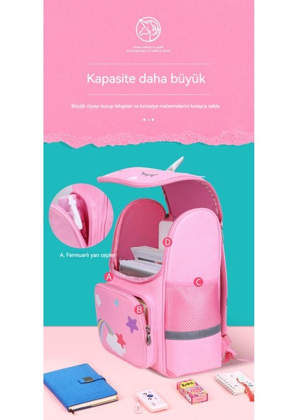 Unicorn Ilkokul Okul Çantası-Su Geçirmez-Nefes Alabilen 41-30-18CM (Yurt Dışından)