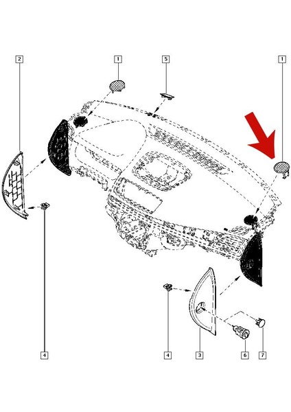 Renault Clio 4 Torpido Üstü Hoparlör Kapağı 1 Adet 281C20011R
