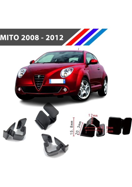 Alfa Romeo Mito Kaput Izalatör Klipsi 2008 - 2012 50 Adetli Paket