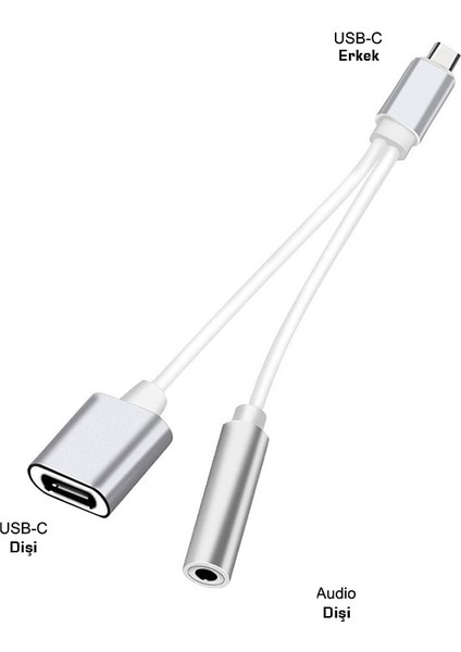 Type-C Kulaklık Çevirici Kablolu fiyatları