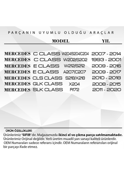 Mercedes W204, W212, X204 Için Menü Joystick Parçası