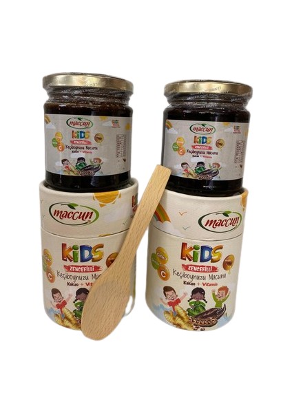 Kids Çocuklar İçin Kakaolu Zencefilli Keçiboynuzu Macunu + Vitaminler 2 x 240 gr