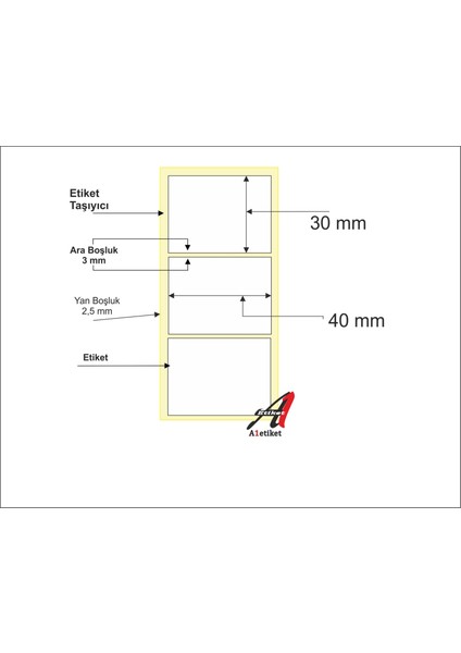 30 x 40 mm 10.000 Adet Termal Barkod Etiketi