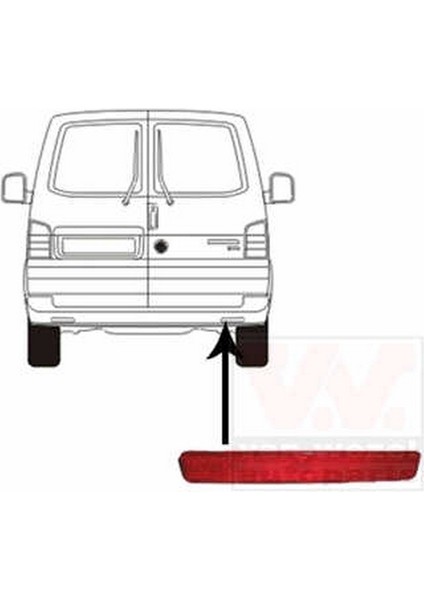Volkswagen T5 2004 2010 Tampon Reflektörü Arka Sağ Kısa Tıp (Oem NO:7E0945106)