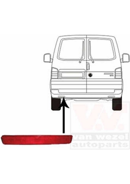 Volkswagen T5 2004 2010 Tampon Reflektörü Arka Sol Kısa Tıp (Oem NO:7E0945105)