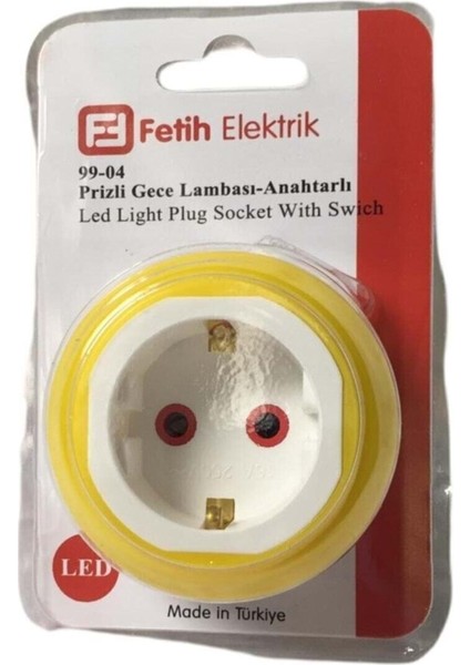 Gece Lambası Prizli LED Anahtarlı 99-04 - Sarı