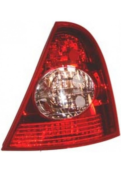 2002 - 2006 Renault Clio Hb Stop Lambası Sol (Kırmızı - Ortası Beyaz) Duysuz (Pleksan) (Oem NO:8200071413)