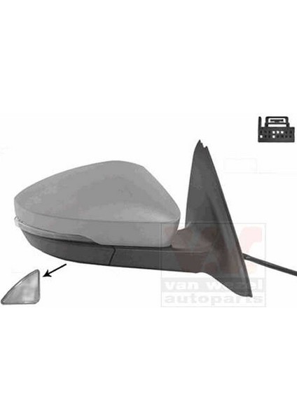 Octavia Elektrikli Katlanır Ayna 2013 Sonrası Astarlı Yan+Alt Sinyalli 9 Pinsağ Oem NO:5E1857508E