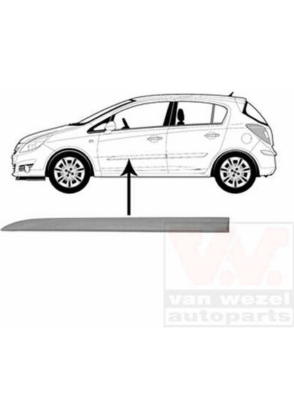 Opel Corsa D 2007 Kapı Bandı Arka Sol Astarlı (5kapı) (Oem NO:5172446)
