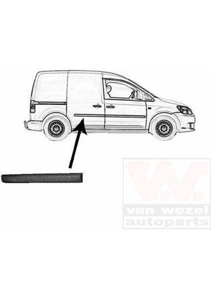 Volkswagen Caddy 2004 2015 Kapı Bandı Arka Sağ (Oem NO:2K0853536E9B9)