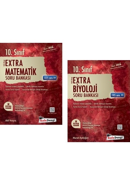 10.Sınıf Matematik - Biyoloji Extra Soru Bankası Seti 2 Kitap 2023