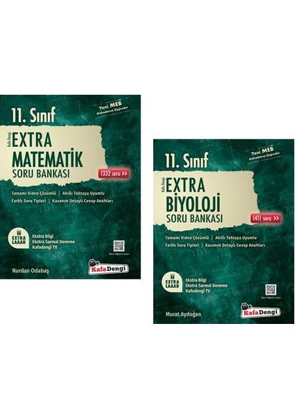 11.Sınıf Matematik - Biyoloji Extra Soru Bankası Seti 2 Kitap 2023