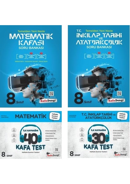 8.Sınıf LGS Matematik - İnkılap Tarihi Kafa Soru - Test Seti 4 Kitap 2023