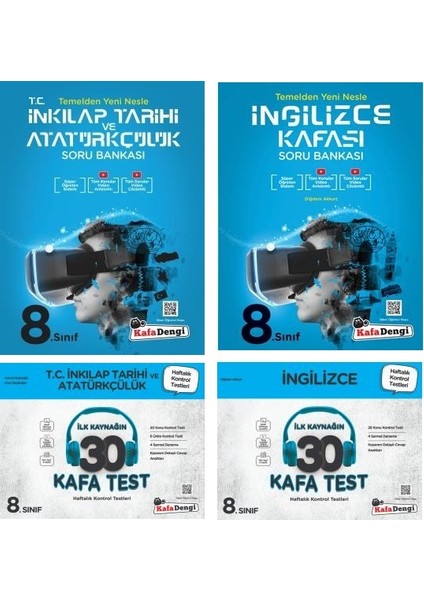 8.Sınıf LGS İngilizce - İnkılap Tarihi Kafa Soru - Test Seti 4 Kitap 2023