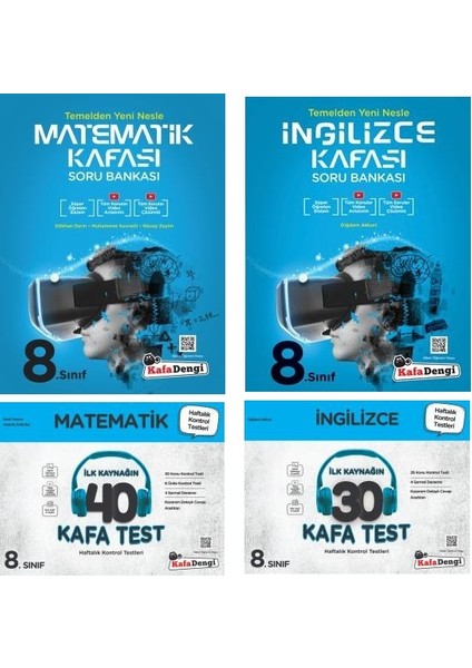 8.Sınıf LGS Matematik - İngilizce Kafa Soru - Test Seti 4 Kitap 2023