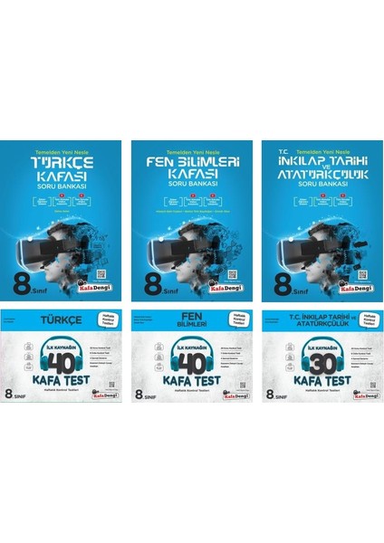 8.Sınıf LGS Fen - Türkçe - İnkılap Kafa Soru - Test Seti 6 Kitap 2023