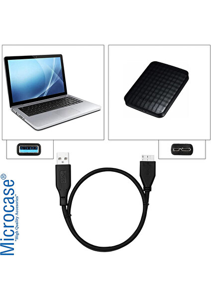 USB 3.0 Harici HDD Hard Disk Kablosu 30 cm Siyah - AL2612