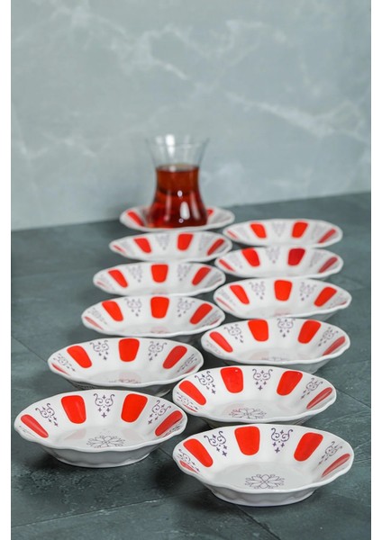 Porselen Yaldızlı Çay Tabağı 12 Adet Kahveci Bardak Altı Klasik fiyatları