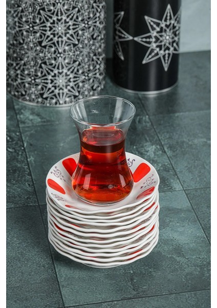 Porselen Yaldızlı Çay Tabağı 12 Adet Kahveci Bardak Altı Klasik modelleri