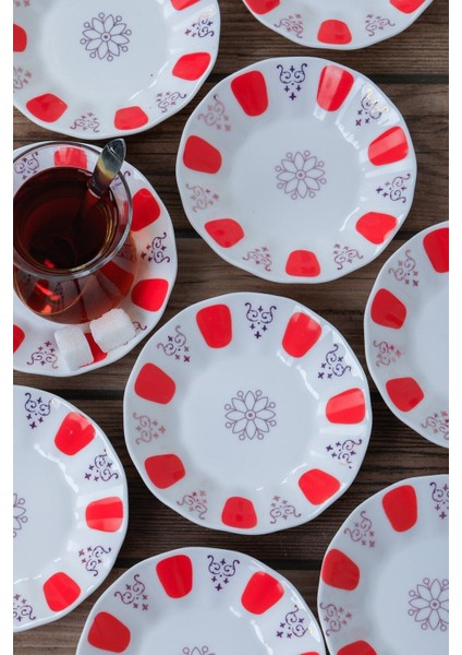 Porselen Yaldızlı Çay Tabağı 12 Adet Kahveci Bardak Altı Klasik indirimleri