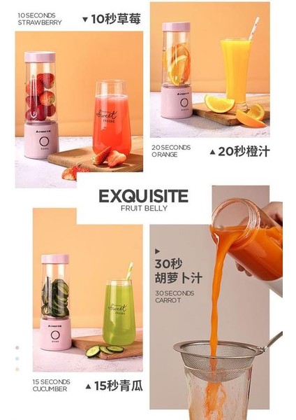 400 ml Taşınabilir Elektrikli Meyve Sıkacağı Ev USB Şarj Edilebilir Smoothie Maker Blender (Yurt Dışından)
