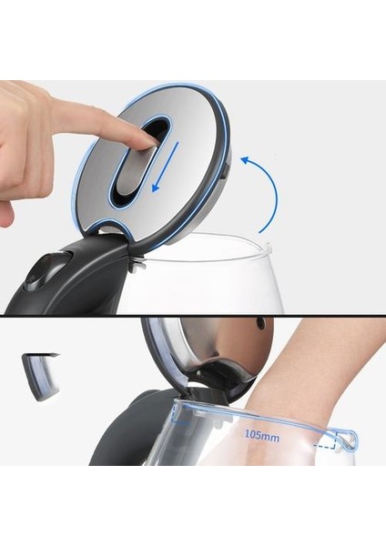 Cam Elektrikli Su Isıtıcısı Kapalı Otomatik Kapanma (Yurt Dışından)