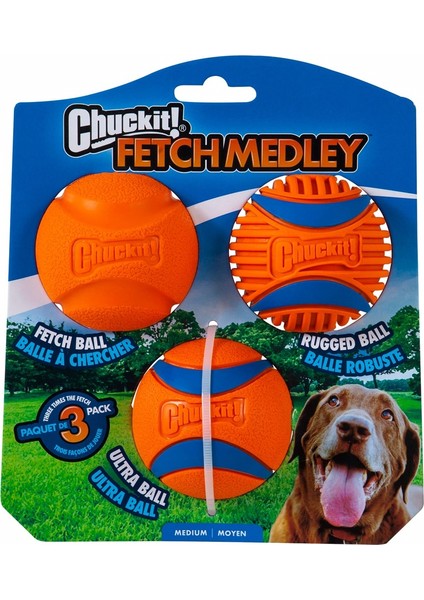 ! Fetch Medley 3'lü Köpek Oyun Topu Seti