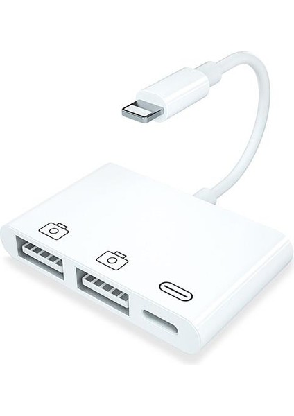 Apple Ipad Iphone Için Lightning To USB Kamera Okuyucu Mouse ve Klavye Adaptörü