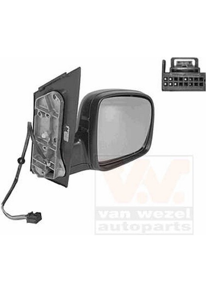 Transporter T5 Caddy Elektrikli Ayna Camı 2003 - 2010 Kör Noktalı Sağ Oem NO:7E1857522A