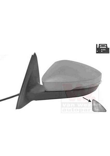 Octavia Elektrikli Katlanır Ayna 2013 Sonrası Astarlı Yan+Alt Sinyal Kör Noktalı9 Pin Sol Oem NO:5E1857507E