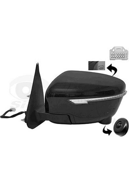 Qashqai Elektrikli Katlanır Ayna 2014 - 2016 Astarlı Sinyalli Kameralı Sol Oem NO:963024EH8A