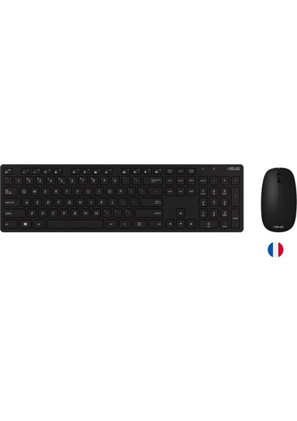 W5000 Fransızca Kablsouz Klavye/mouse Set Siyah W5000-FRANCE-SYH