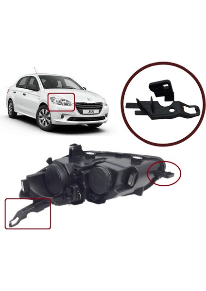 BHL519 Peugeot 301 2012-On için Sağ Ön Far Ayağı Tamir Takımı 9805551980 fiyatları
