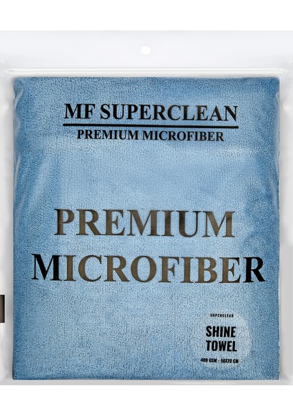 Superclean Mikrofiber Parlak Kadife Dokulu Oto  Kurulama Bezi  400 Gsm   50 x 70 cm