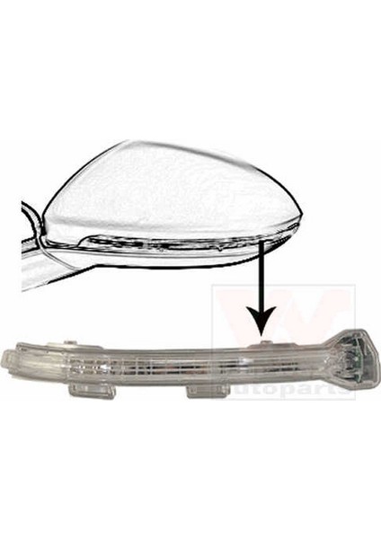Volkswagen Golf7 2013 Ayna Sinyali Sol Vm 6187WL (Oem NO:5G0949101)