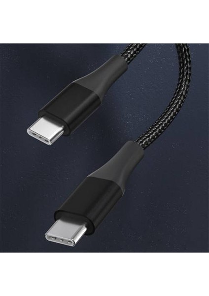 100W 5A Hızlı Şarj Type-C To Type-C 1 mt Kevlar Şarj Kablosu Huawei Samsug Xiaomi Şarj Kablo