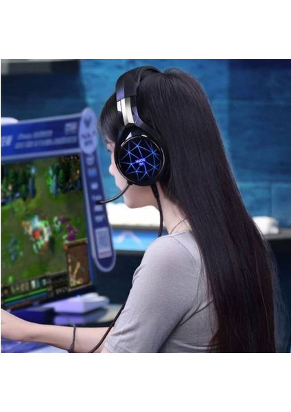 Profesyonel 3.5mm LED Işıklı Katlanabilir Gaming Kulaklık Oyuncu Kulaklığı Gerçek Ses Deneyim