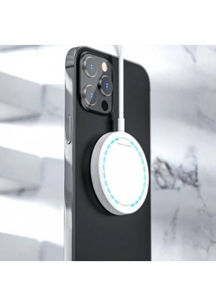 Ultra Ince Mıknatslı 15W Kablosuz Şarj Wireless Şarj Iphone Samsung Huawei Kablosuz Şarj