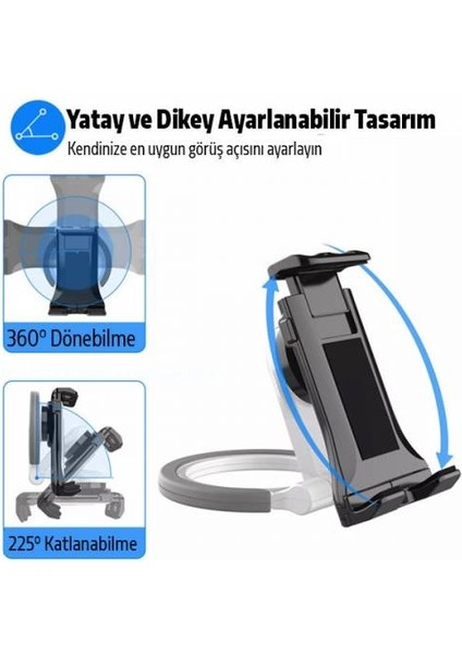 Askılı Katlanabilen Masaüstü Tablet Standı Telefon Standı Dikey Yatay Kullanım Tablet Tutucu