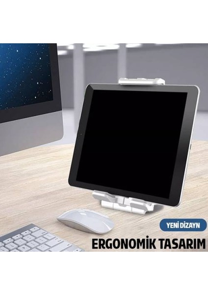 Askılı Katlanabilen Masaüstü Tablet Standı Telefon Standı Dikey Yatay Kullanım Tablet Tutucu