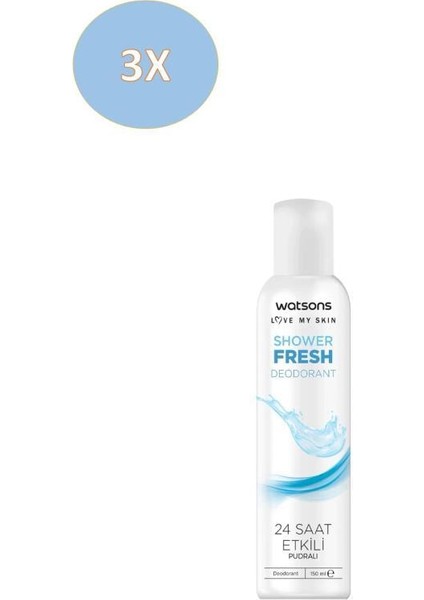 Shower Fresh Deodorant Sprey Pudralı 150 Ml X3 Adet modelleri
