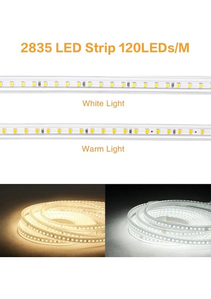 Hortum LED 220 Volt Su Geçirmez Fiş Dahil Metrede 120 LED 5 Metre