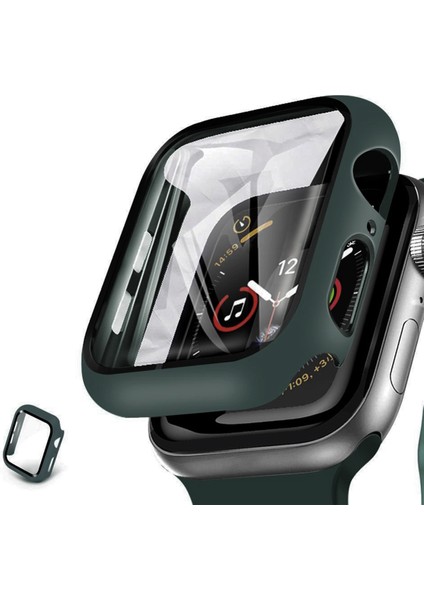 Apple Watch 2 3 4 5 6 Se (42 Mm) Uyumlu Nike Kılıf Kasa ve Ekran Koruyucu 360 Tam Koruma Koyu