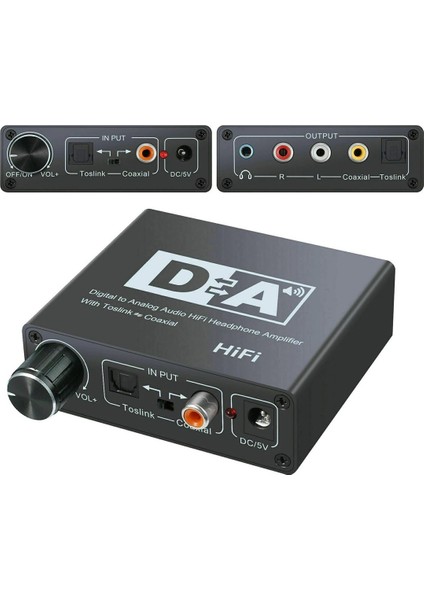 MAXGO 2196 Dijital To Analog Ses Hifi 192khz Dijital Ses Dönüştürücü Adaptör