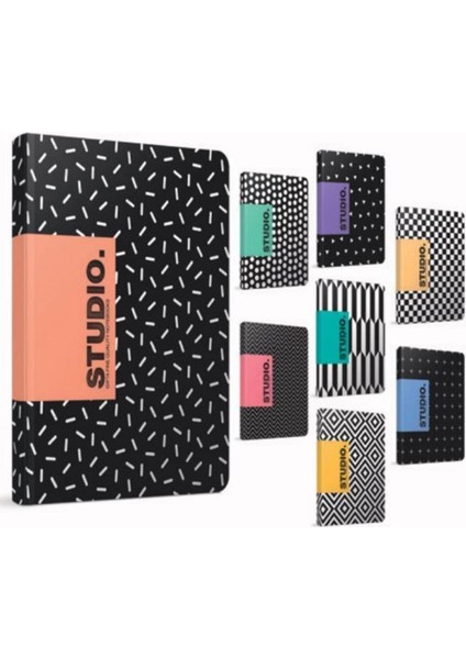 Studio Iplik Dikişli Sert Kapaklı 17X24CM- 120YP Çizgili 4778