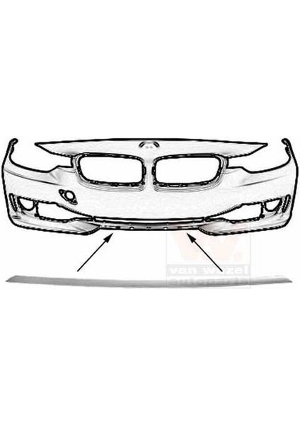2012 - 2014 Bmw 3 Serisi Ön Tampon Panjuru Üst Çıtası Gri (320D Modern Line Model Için) (Oem NO:51117293094)