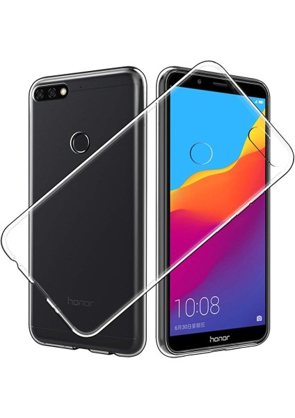 Huawei Y7 2018 Kılıf Şeffaf Silikon Kamera Korumalı 0,30 mm