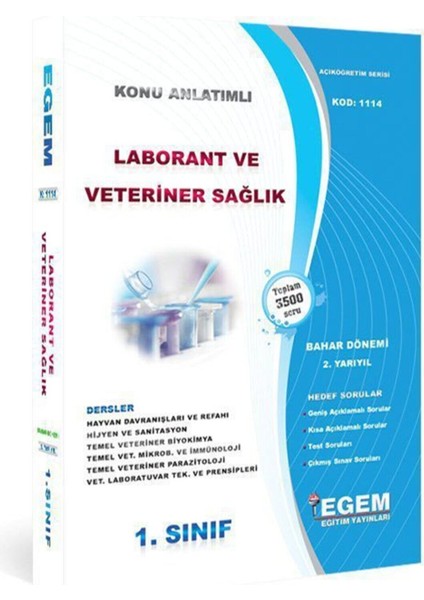 AÖF Laborant ve Veterinerlik 1. Sınıf 2. Yarıyıl Bahar Dönemi Konu Anlatımlı Soru Bankası